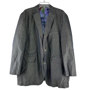 Kroom Sport Coat Mens Size 46R Taupe Linen Blend 2 Button